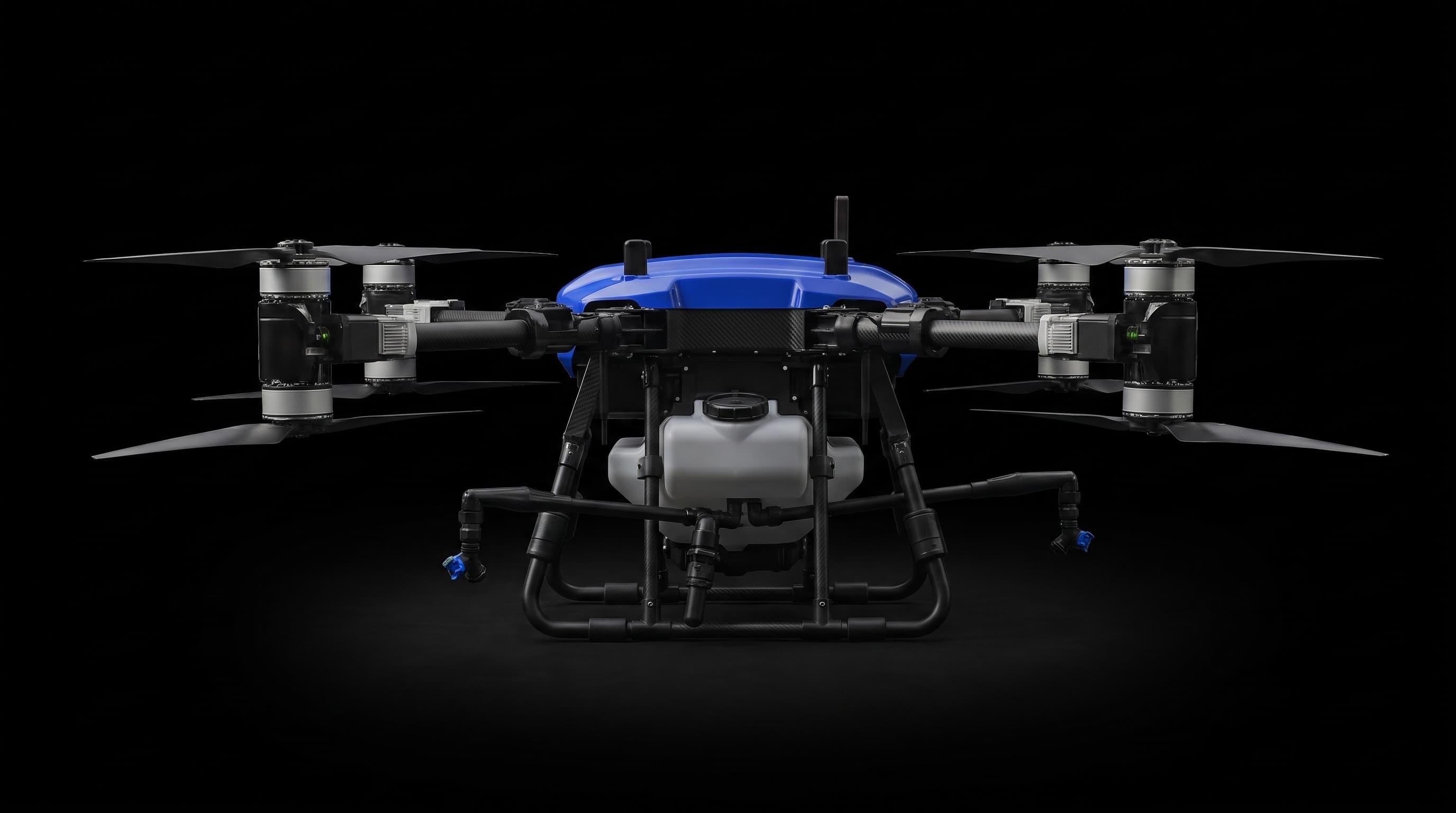 Terraplex R-40 spray drone, front view, studio lighting on black